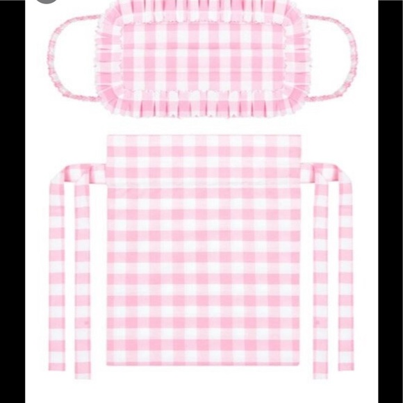 The Vampire’s Wife Pink White Gingham Mask - Picture 1 of 8